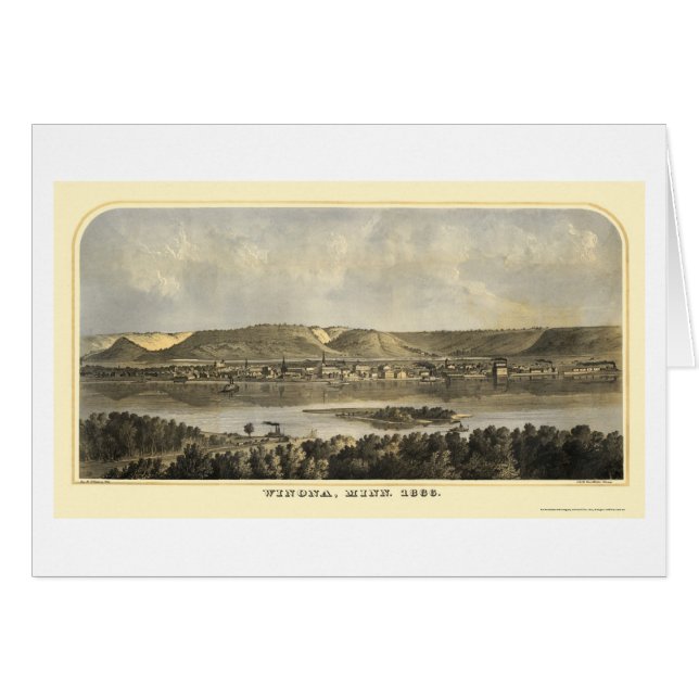 Winona County, MN Panoramic Map - 1867 (Voorkant Horizontaal)