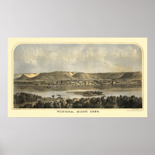 Winona County, MN Panoramic Map - 1867 Poster (Voorkant)