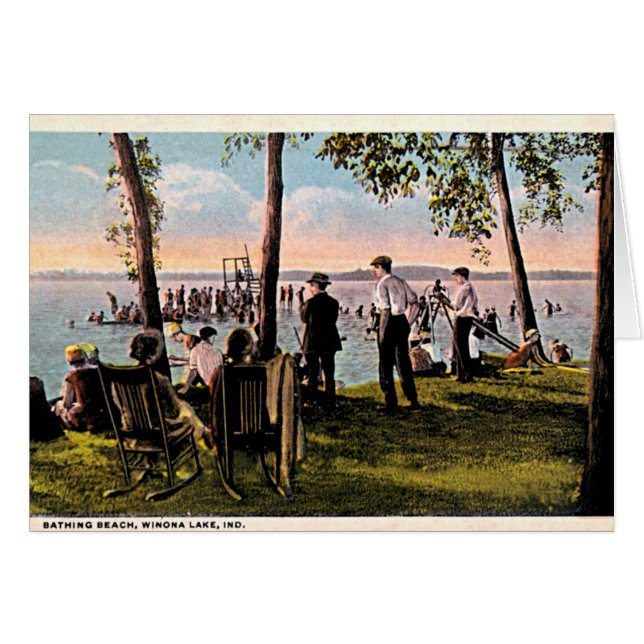 Winona Lake, Indiana Bathing Beach (Voorkant Horizontaal)