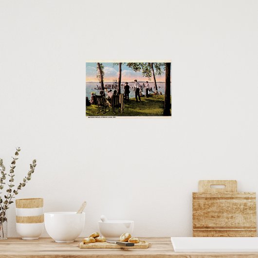 Winona Lake, Indiana Bathing Beach Poster (Keuken)