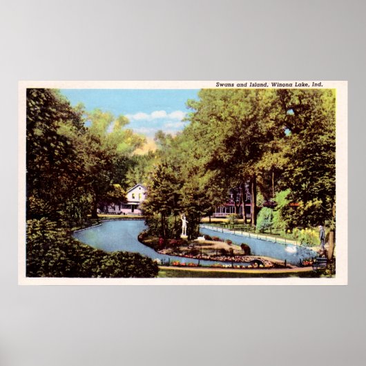 Winona Lake Indiana circa 1930 Poster (Voorkant)