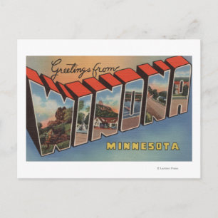Winona, Minnesota - Grote lettertjes Briefkaart