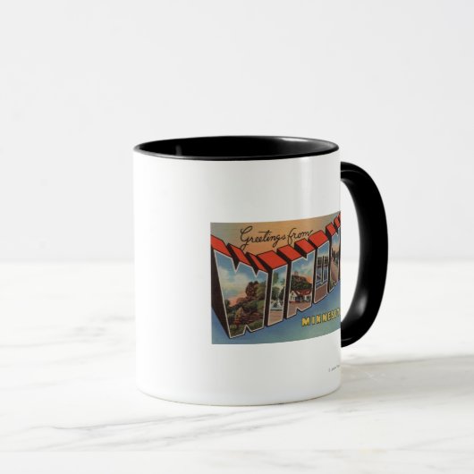 Winona, Minnesota - Grote lettertjes Mok (Voorkant rechts)