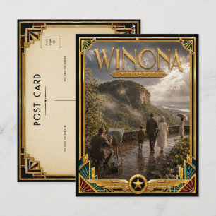 Winona Minnesota Vintage Art Deco Gouden Tijdperk Briefkaart