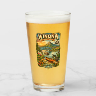 Winona, MN Minnesota Unieke Souvenir Glasbeker Glas