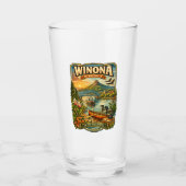 Winona, MN Minnesota Unique Souvenir Glass Cup Glas (Voorkant)