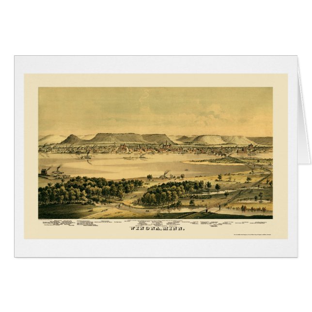 Winona, MN Panorama Map - 1867 (Voorkant Horizontaal)