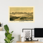 Winona, MN Panorama Map - 1867 Poster (Thuiskantoor)