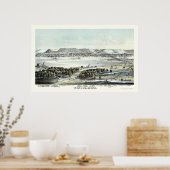 Winona, MN Panorama Map - 1874 Poster (Keuken)