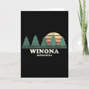 Winona Mn Vintage Retro T-shirt Oude 70s Design  Kaart