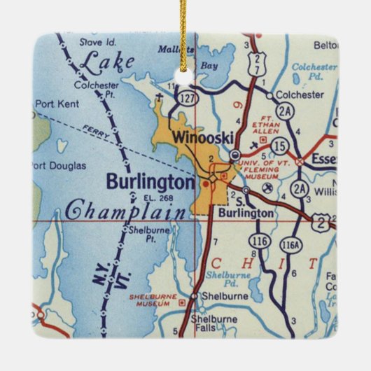 Winooski Vermont en Burlington VT Keramisch Ornament (Achterkant)