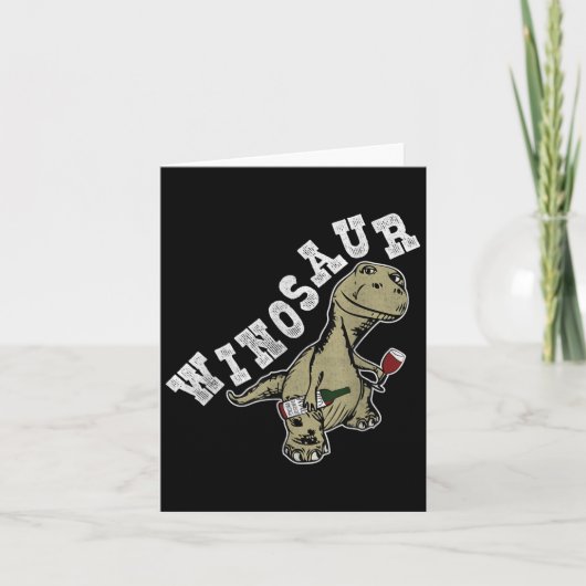 Winosaur Funny Dinosaur Wine Pun Kaart (Voorkant)