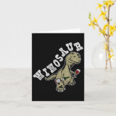Winosaur Funny Dinosaur Wine Pun Kaart (Gele Bloem)