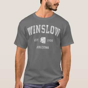Winslow Arizona AZ Vintage Atletiek Sport Ontwerp T-shirt