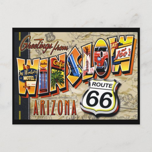 Winslow Arizona  briefkaart (Voorkant)