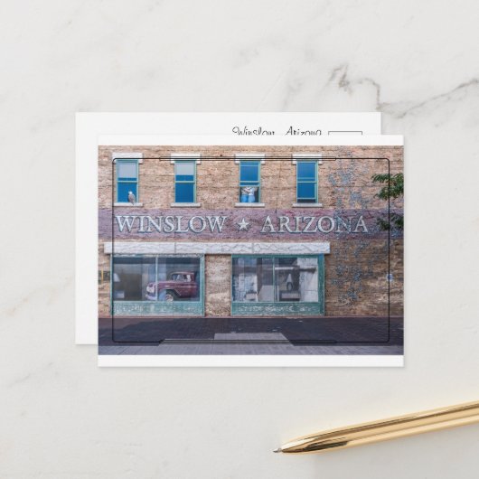 Winslow, Arizona: Een Schilderachtig foto van Rout Briefkaart (Voorkant / Achterkant in situ)