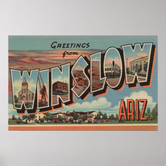 Winslow, Arizona - Grote letterscènes Poster (Voorkant)