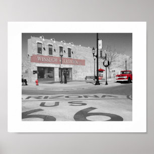 Winslow Arizona Rode Kleurenfoto Poster