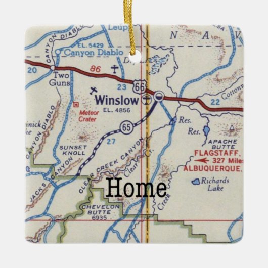 Winslow Arizona Route 66 Kerstmis Keramisch Ornament (Voorkant)