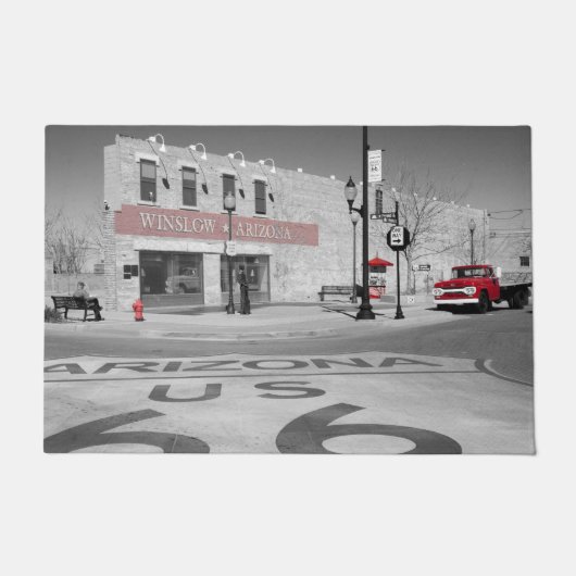 Winslow Arizona Route 66 Red Splash Foto Deurmat (Voorkant)
