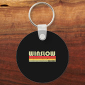 Winslow Az Arizona Funny City Home Roots Gift Retr Sleutelhanger (Voorkant)