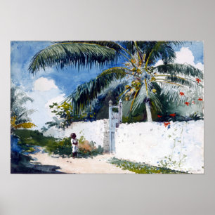 Winslow Homer A Garden in Nassau Poster