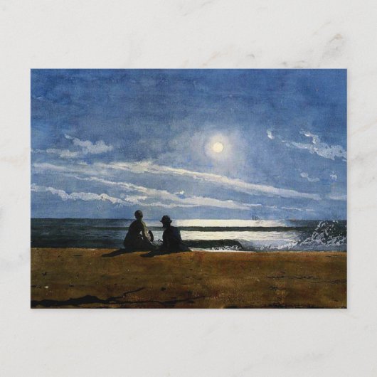 Winslow Homer aquarel, Moonlight, Briefkaart (Voorkant)