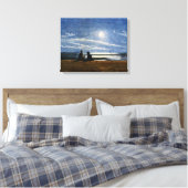 Winslow Homer aquarel, Moonlight,  Canvas Afdruk (Insitu (Slaapkamer))