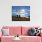 Winslow Homer aquarel, Moonlight,  Canvas Afdruk (Insitu (Woonkamer))