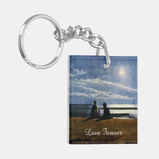 Winslow Homer aquarel, Moonlight, Love Forever, Sleutelhanger (Voorkant Links)