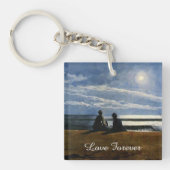 Winslow Homer aquarel, Moonlight, Love Forever, Sleutelhanger (Voorkant)