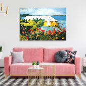 Winslow Homer art: Vloertuin en Bungalow Canvas Afdruk (Insitu (Woonkamer))