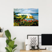 Winslow Homer art: Vloertuin en Bungalow Poster (Thuiskantoor)