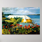 Winslow Homer art: Vloertuin en Bungalow Poster (Voorkant)