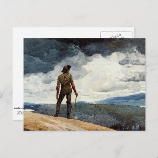 Winslow Homer artwork, The Woodcutter Briefkaart (Voorkant / Achterkant)