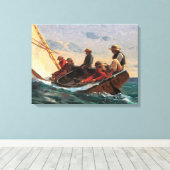 Winslow Homer "Breezing Up (a Fair Wind)"-Poster Canvas Afdruk (Insitu (Houten vloer))