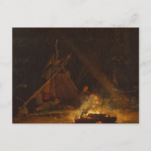  Winslow Homer Camp Fire Briefkaart (Voorkant)