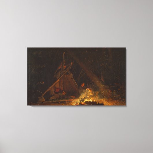 Winslow Homer Camp Fire Canvas Afdruk (Voorkant)