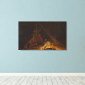Winslow Homer Camp Fire Canvas Afdruk (Insitu (Houten vloer))