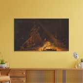 Winslow Homer Camp Fire Canvas Afdruk (Insitu (Woonkamer))