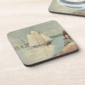  Winslow Homer Clear Sailing Bier Onderzetter (Linkerzijde)