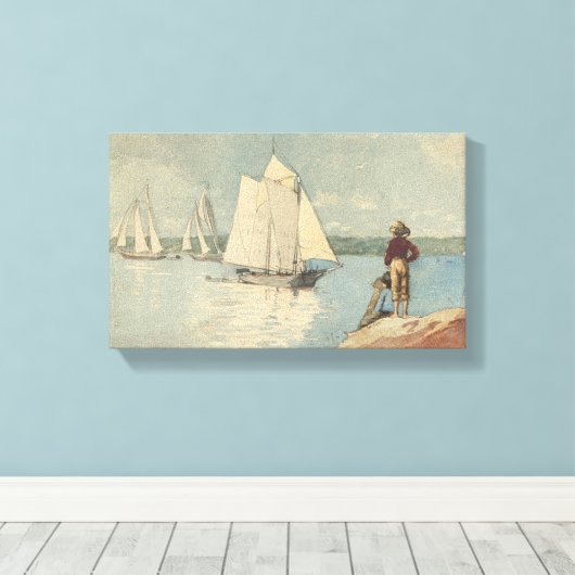  Winslow Homer Clear Sailing Canvas Afdruk (Insitu (Houten vloer))