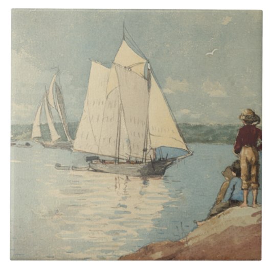  Winslow Homer Clear Sailing Tegeltje (Voorkant)