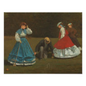 Winslow Homer - Croquet Scene Foto Afdruk (Voorkant)