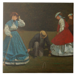 Winslow Homer - Croquet Scene Tegeltje