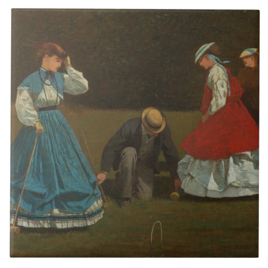 Winslow Homer - Croquet Scene Tegeltje (Voorkant)
