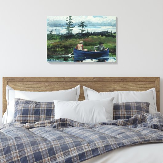 Winslow Homer - De blauwe boot Canvas Afdruk (Insitu (Slaapkamer))