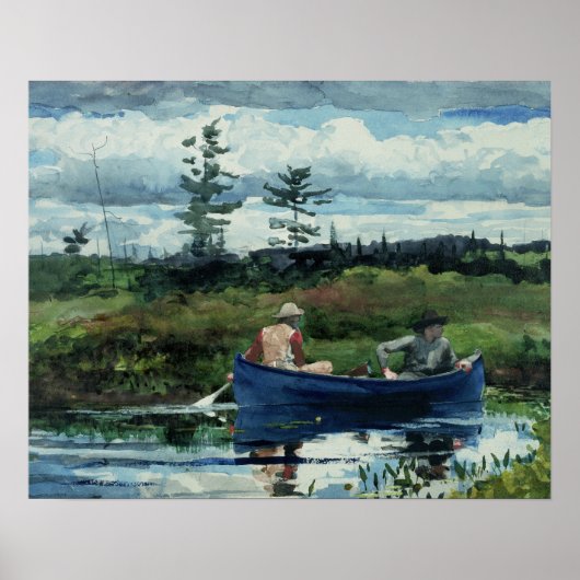 Winslow Homer - De blauwe boot Poster (Voorkant)