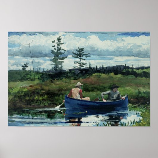 Winslow Homer - De blauwe boot Poster (Voorkant)