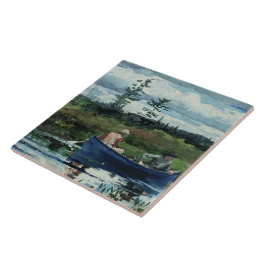 Winslow Homer - De blauwe boot Tegeltje (Zijkant)